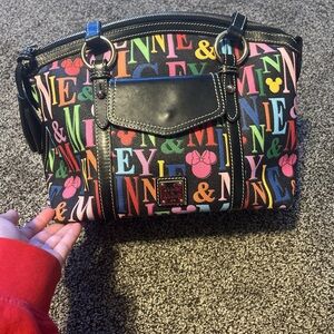 Dooney & Bourke Black Shoulder Bag with Gold Hardware